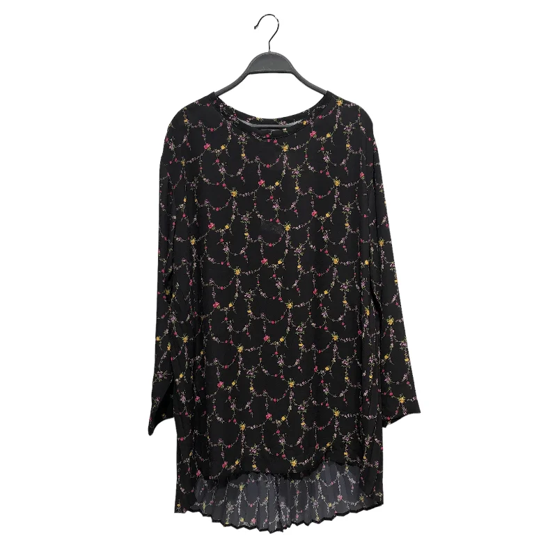 JUNYA WATANABE COMME des GARCONS/LS Blouse/S/Floral Pattern/Polyester/BLK