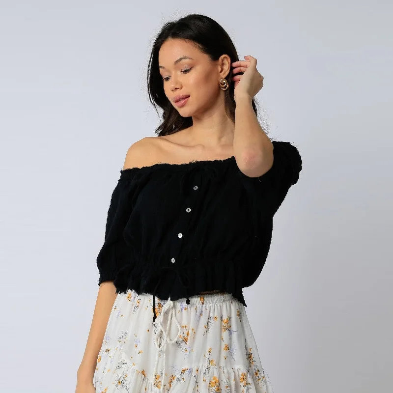 Button Up Blouse (Black)