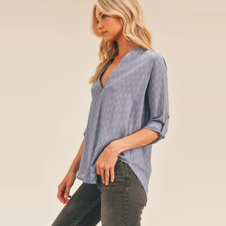 Tunic Blouse (Blue Abstract)