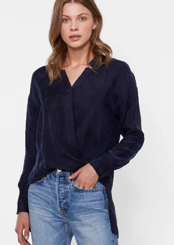 Women's Wrapped High Low Hem Blouse Top