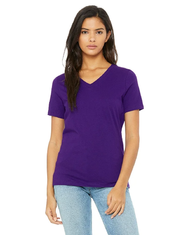 Bella+Canvas Ladies Missy V-Neck T-Shirt | Team Purple