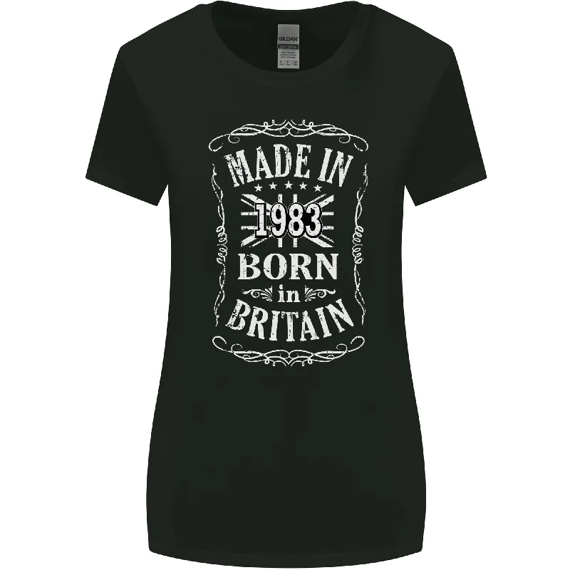 Born In Britain 40th Birthday Made 1983 Womens Wider Cut T-Shirt