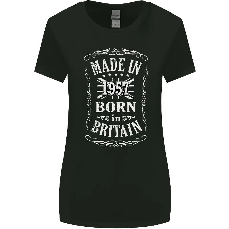 Born In Britain 66th Birthday Made 1957 Womens Wider Cut T-Shirt