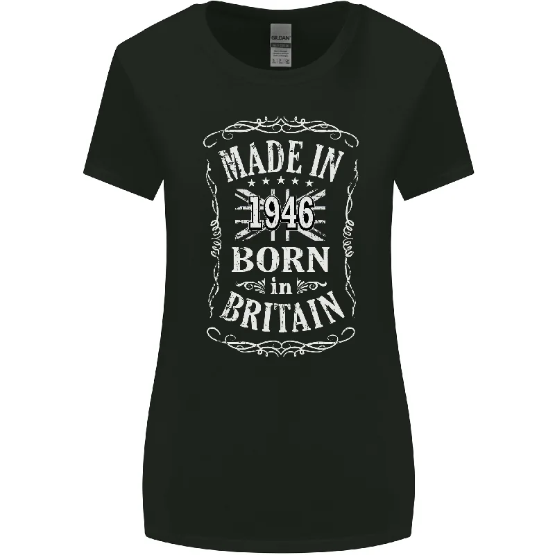 Born In Britain 77th Birthday Made 1946 Womens Wider Cut T-Shirt