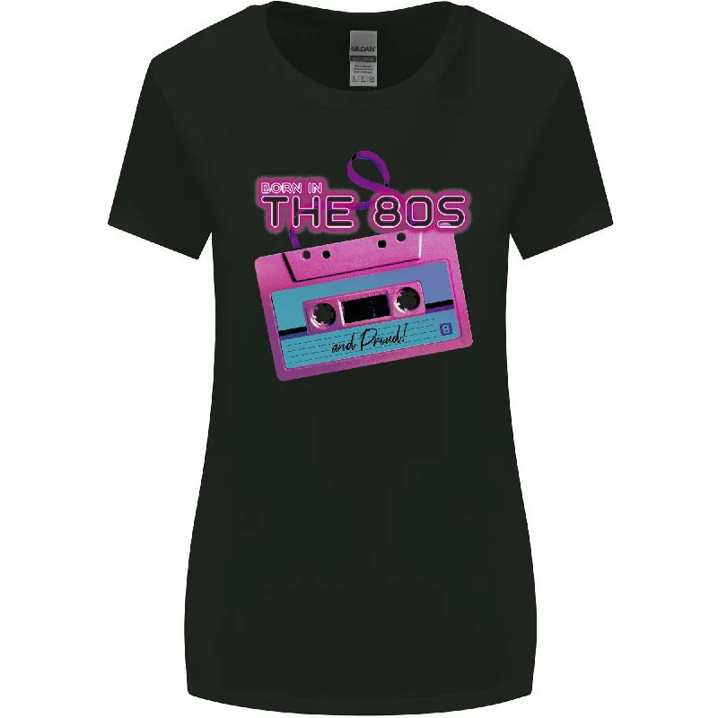 Born In the 80s Funny Birthday Music 80's Womens Wider Cut T-Shirt