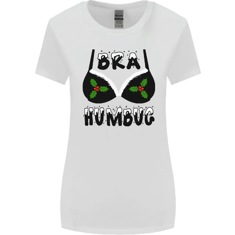 Bra Humbug Holly Funny Christmas Xmas Womens Wider Cut T-Shirt