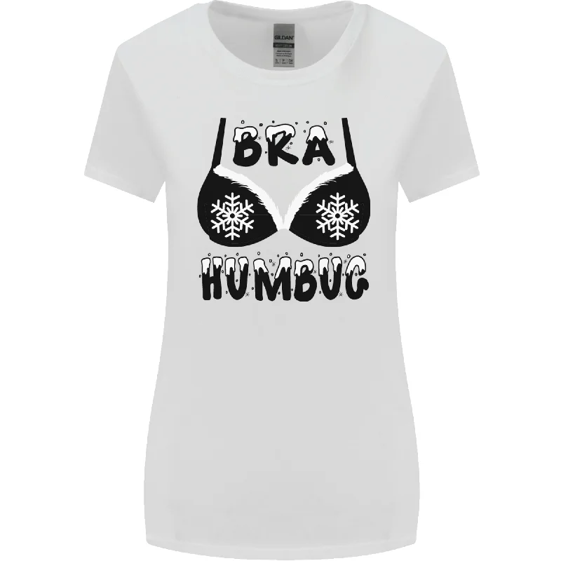 Bra Humbug Snowflake Funny Christmas Womens Wider Cut T-Shirt