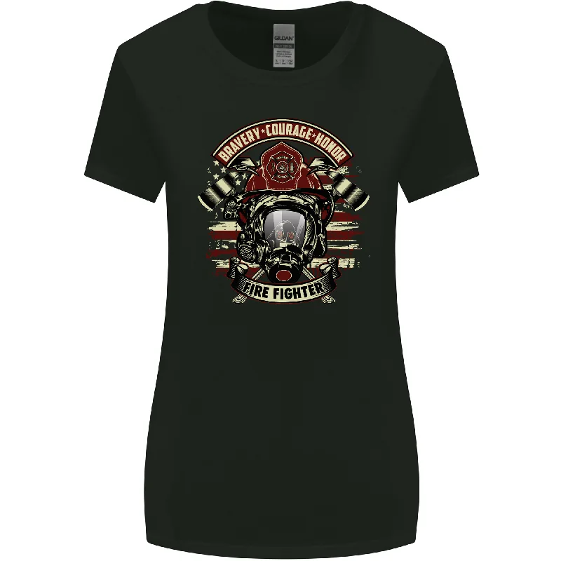 Bravery Courage Honour Firefighter Fireman Womens Wider Cut T-Shirt