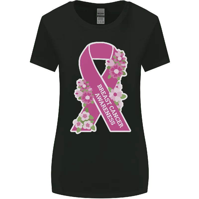 Breast Cancer Awareness Bow Womens Wider Cut T-Shirt