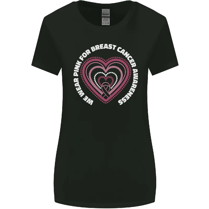 Breast Cancer Awareness I Wear Pink Womens Wider Cut T-Shirt