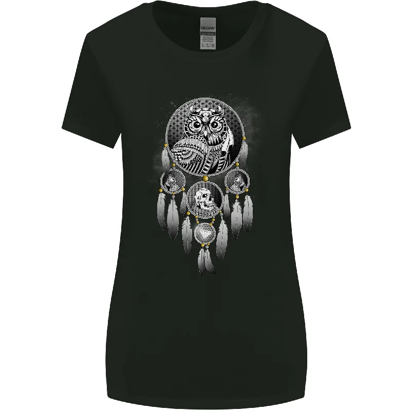 Bring the Nightmare Tribal Owl Skull Gothic Womens Wider Cut T-Shirt