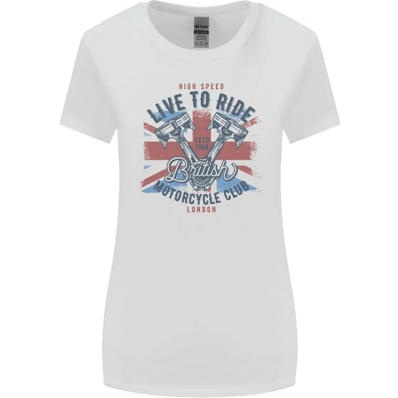 British Motorcycle Club Live to Ride Biker Womens Wider Cut T-Shirt