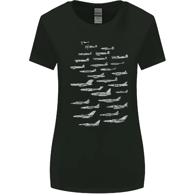 British RAF Fighters Royal Air Force Planes Womens Wider Cut T-Shirt