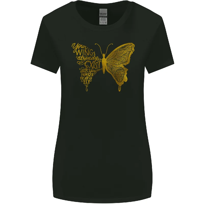 Butterfly Inspirational Quote Rhopalocera Womens Wider Cut T-Shirt