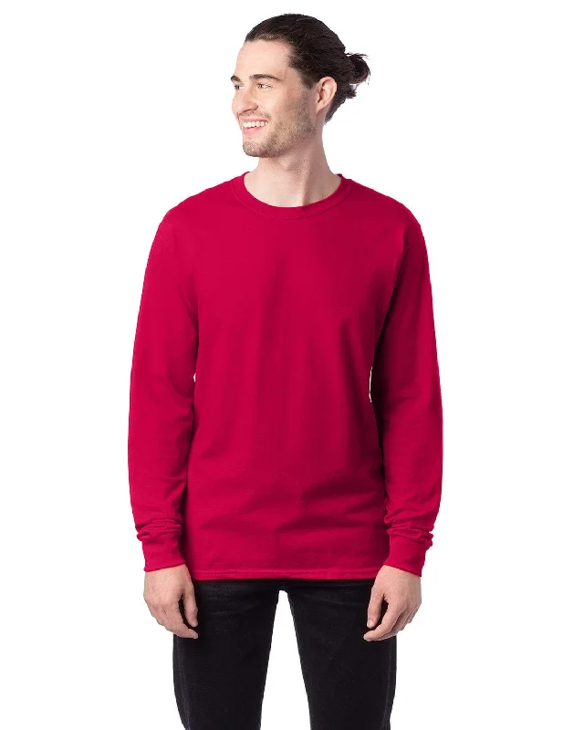 Hanes ComfortSoft Cotton Long Sleeve T-Shirt | Athletic Crimson