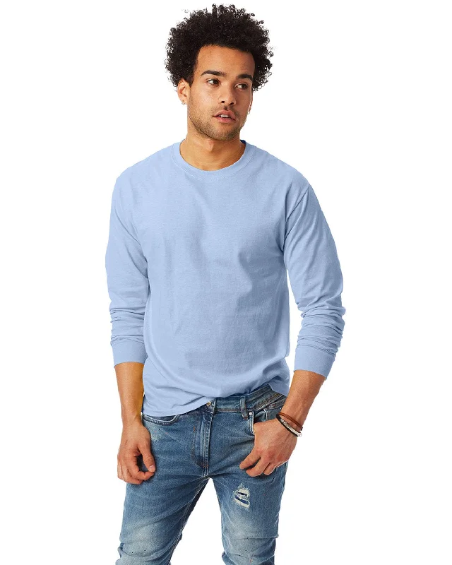 Hanes Tagless ComfortSoft Long Sleeve T-Shirt | Light Blue