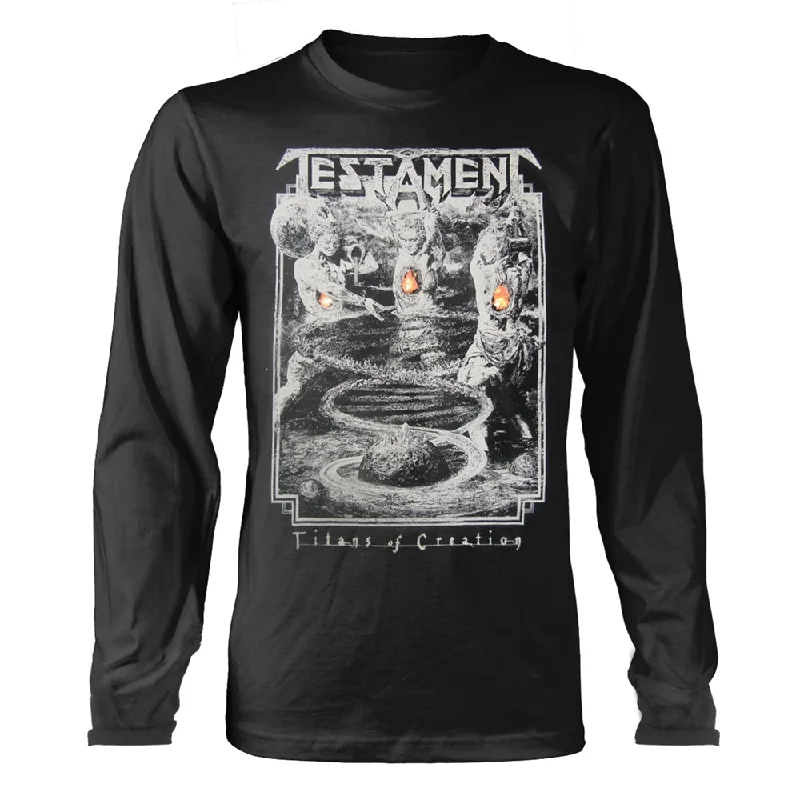 Testament Unisex Long Sleeved T-shirt: Titans Of Creation (Grey) Europe 2020 Tour