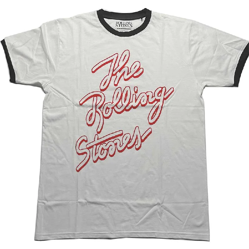 The Rolling Stones | Official Band Ringer T-Shirt | Signature Logo