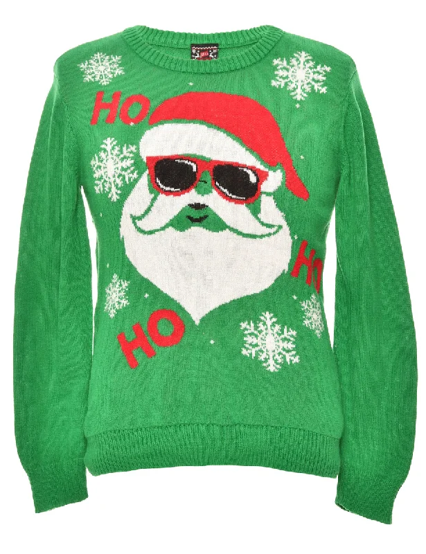 Festive Season Green Christmas Jumper - M