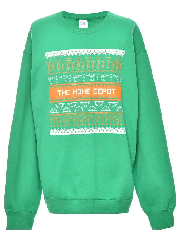 Festive Season Green Christmas Jumper - XL