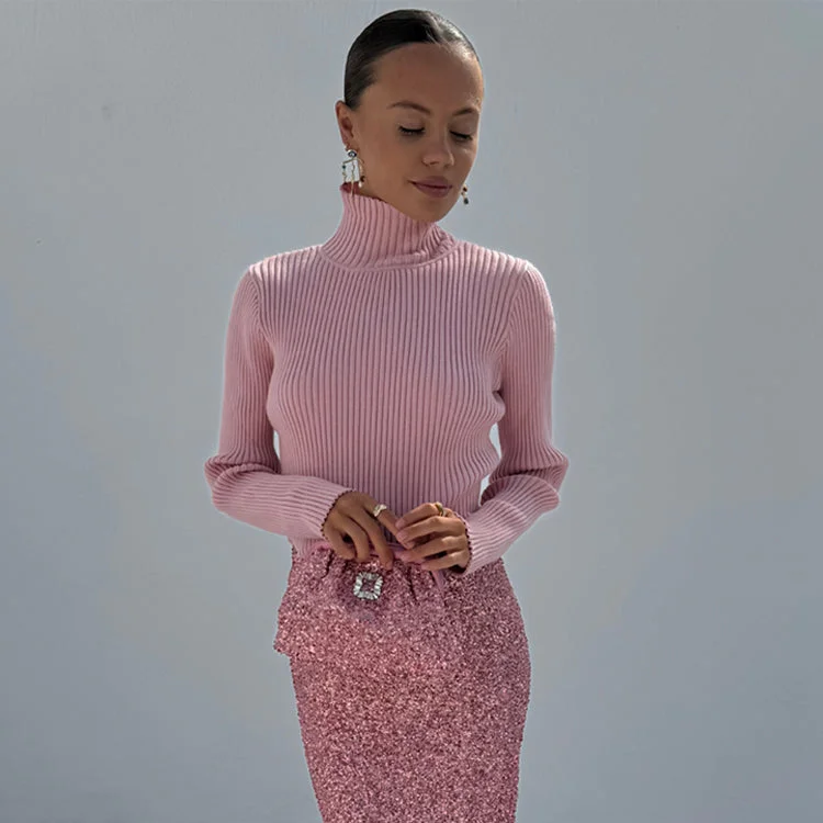 Pink Rib Knit Jumper