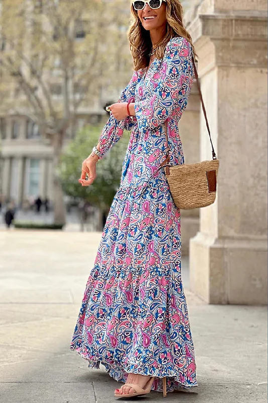 Lilipretty Infinite Days Paisley Print Maxi Dress