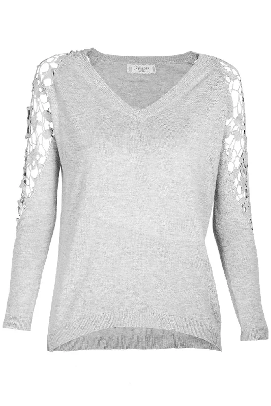 INES Light Grey Lace Jumper