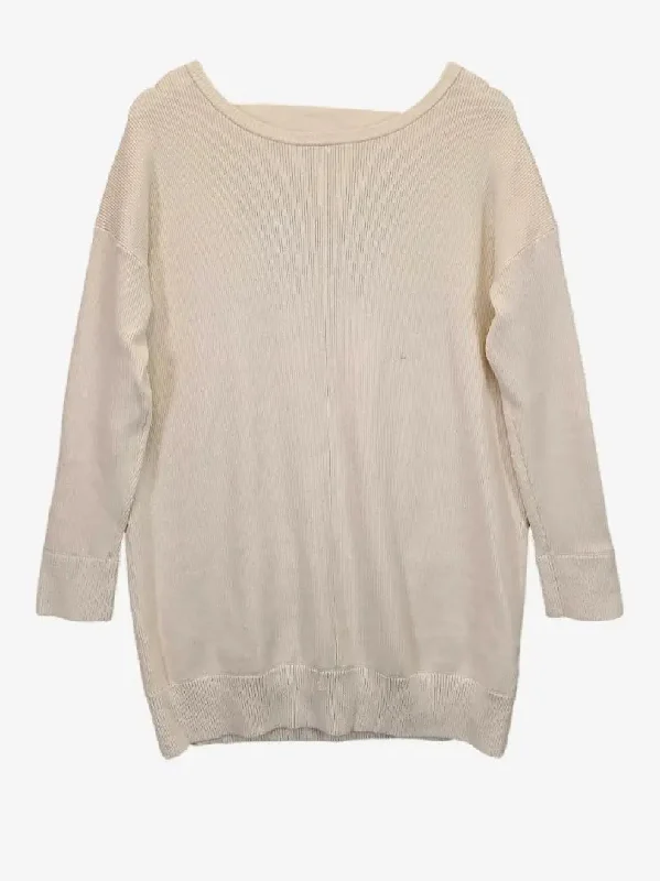 Aere Soft Ribbed Longline Knit Jumper Size M