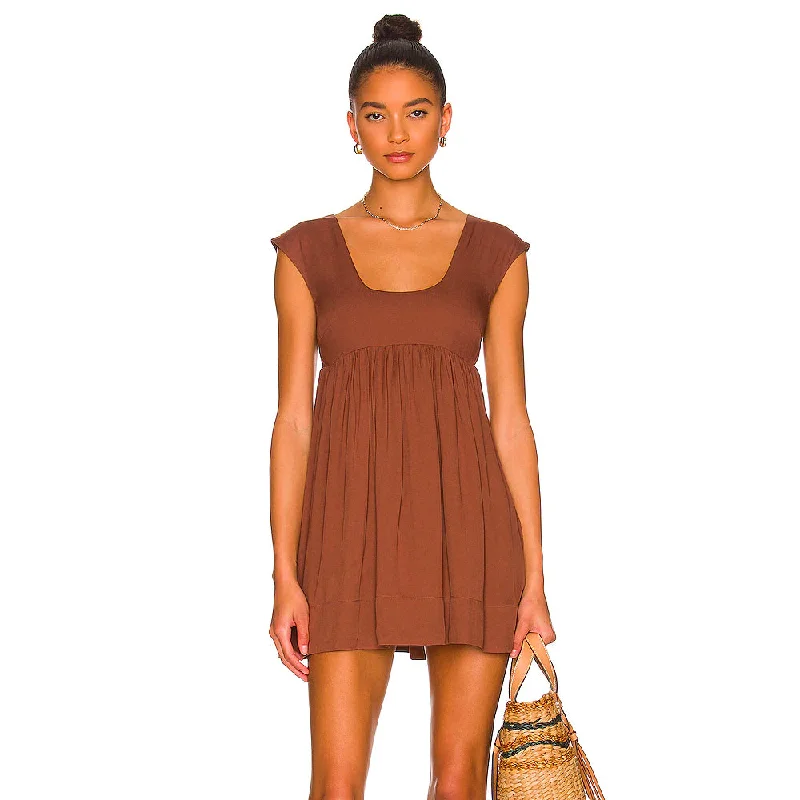 Anna Nata Women's 'Hannah' Mini Dress in Sepia Brown