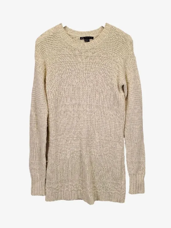 Armani Exchange Cable Knit Cream Jumper Size XS