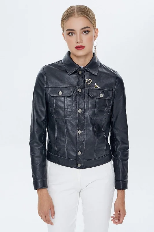 Black Kiss Jacket For Women