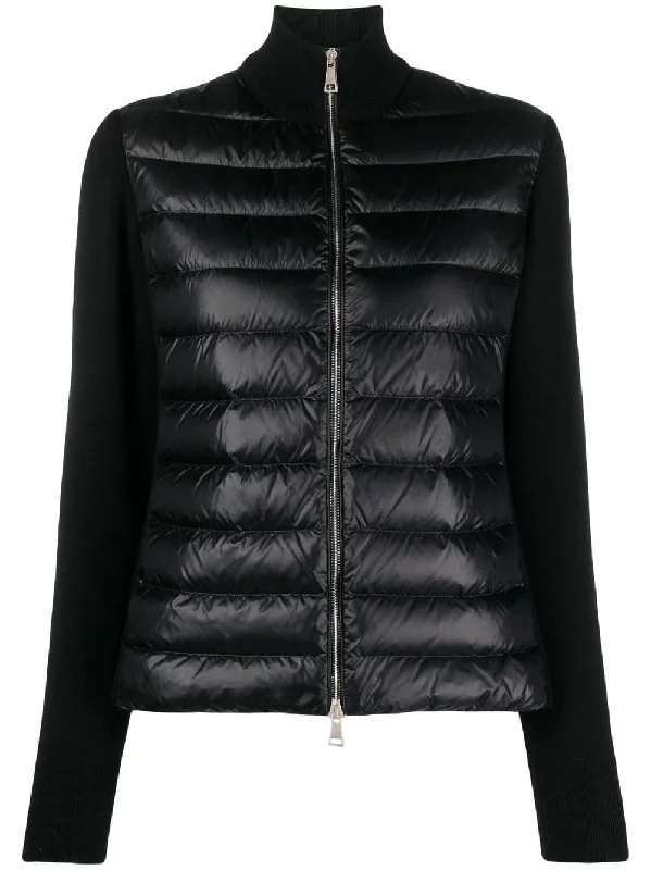 knitted-panels puffer jacket