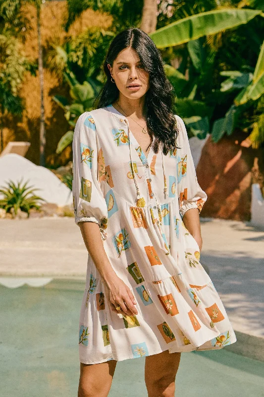 Citrina Multicolour Tropical Button Down Mini Dress