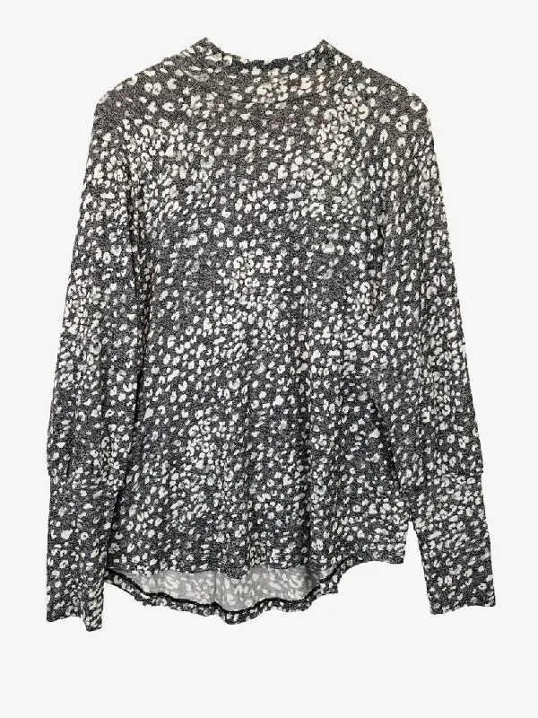 Decjuba Soft Mock Neck Leopard Jumper Size L