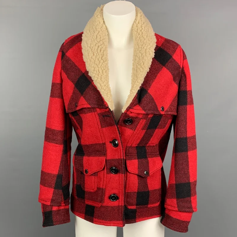 DENIM & SUPPLY by RALPH LAUREN Size XS Red & Black Buffalo Plaid Wool / Acrylic Jacket