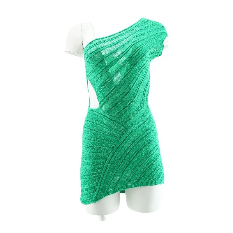 Green Striped Mini Dress