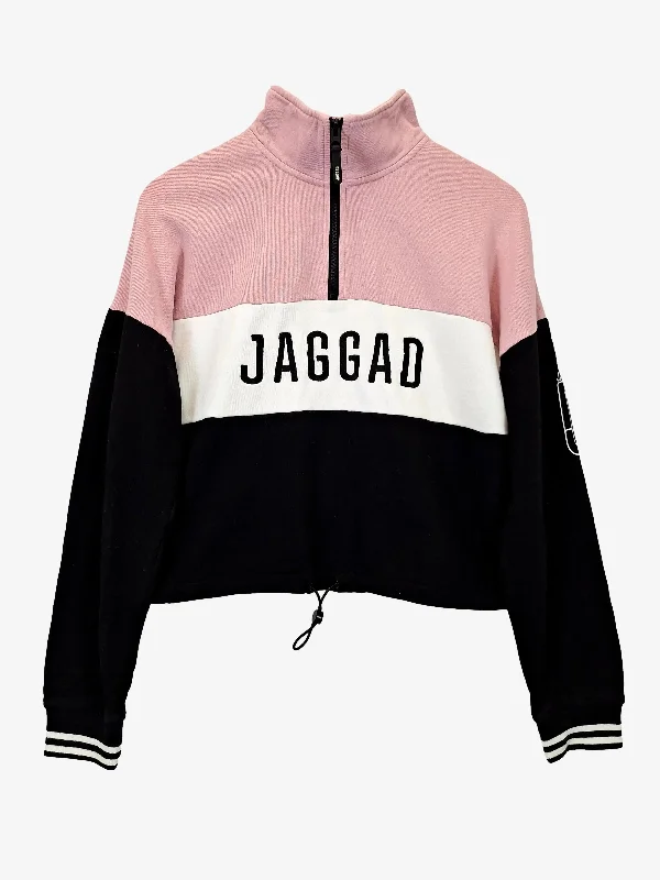 Jaggad Essential 1/4 Zip Logo Jumper Size S