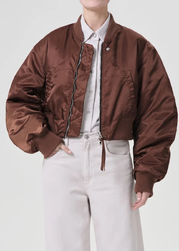 Shoreditch Ski Club x AGOLDE Jett Bomber Jacket in Gingersnap