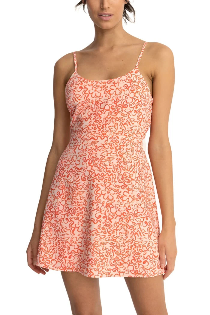 RHYTHM Women's Islander Floral Mini Dress Coral