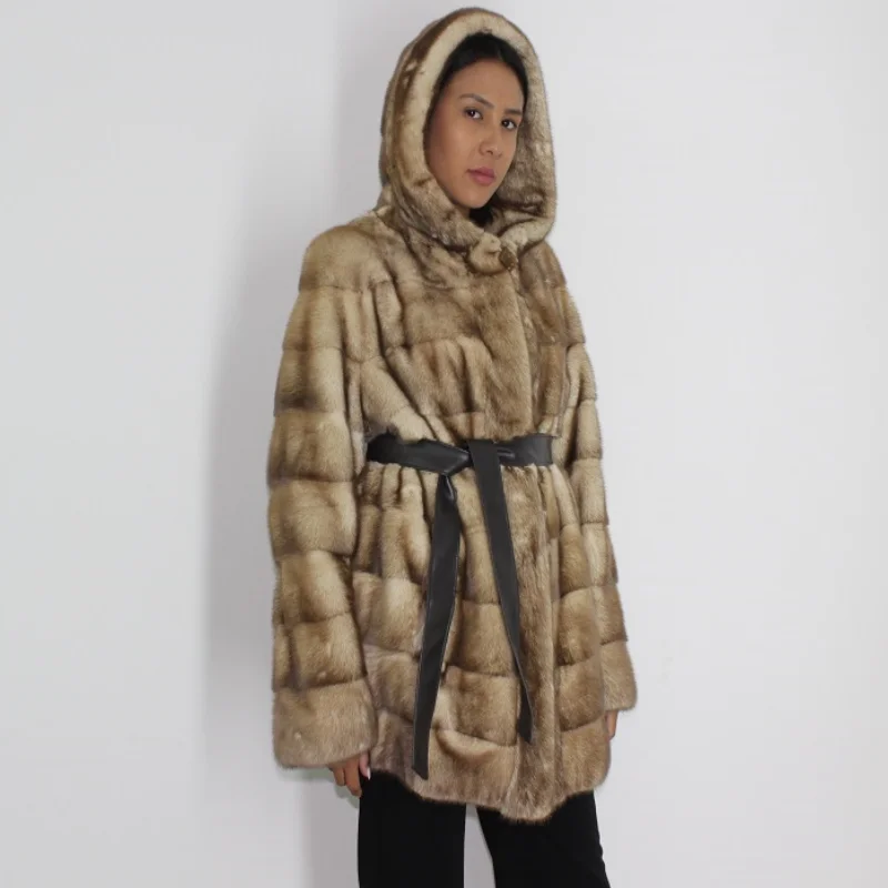 TAF Sahara mink jacket with hood