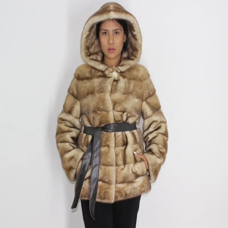 TAF Sahara mink jacket with hood