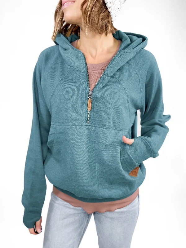 Averley Hooded Fleece- EMERALD