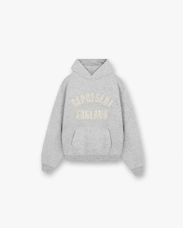 England Applique Hoodie - Grey Marl