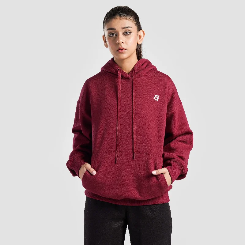 Essential Oversized Hoodie (Burgundy)