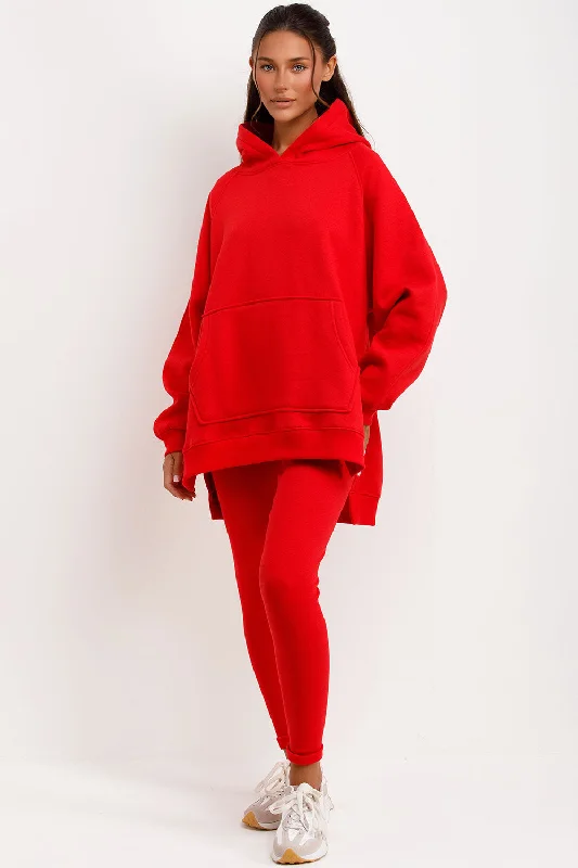 Hoodie And Leggings Set Red