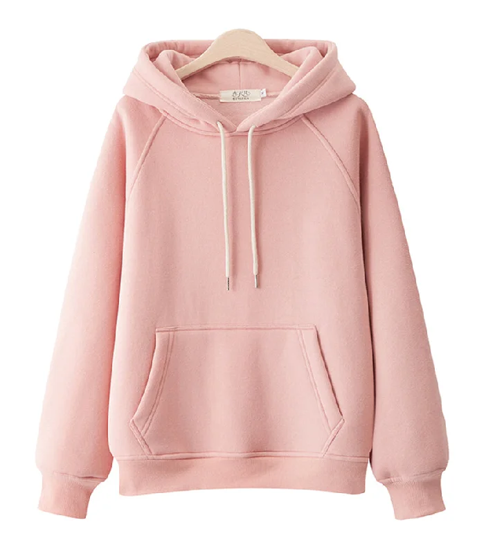 Hoodie simple loose plus fleece top  232