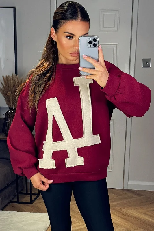 LA Jumper Sweatshirt Burgundy