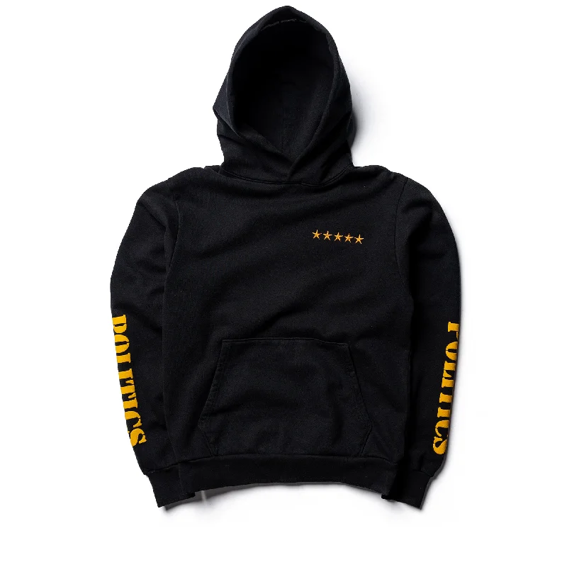 Politics Civvies 5 Star Fleece Hoodie - Black