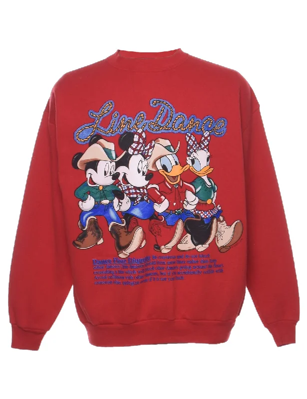 Red Line Dance Disney Cartoon Sweatshirt - L