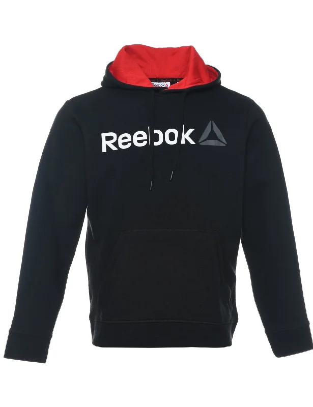 Reebok Black & Grey Printed Hoodie - S